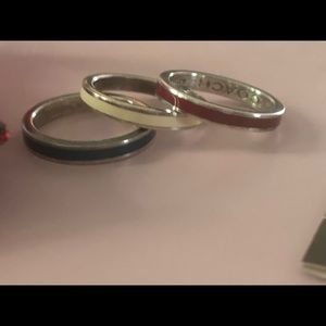 Stackable Coach rings never worn, with dust bag
